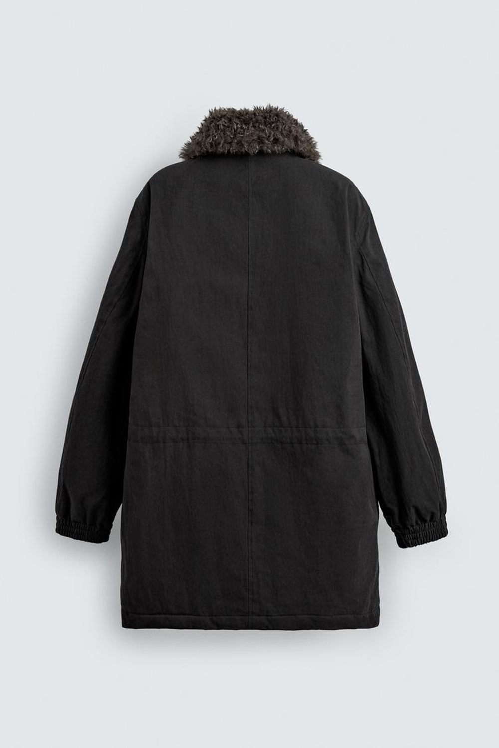 ZARA ПАРКА С КОМБИНИРОВАННЫМ СЪЕМНЫМ ВОРОТНИКОМ, ЧЕРНЫЙ