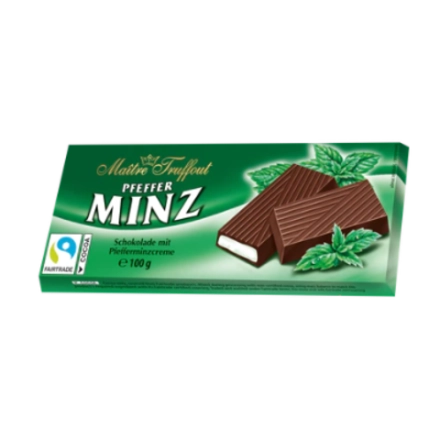 Шоколад молочный со вкусом мяты ТМ Maître Truffout, 100 г