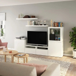 Комплект мебели д/гостиной  - IKEA BESTÅ/BESTA LACK, 129x42x240см, белый, БЕСТО ЛАКК ИКЕА