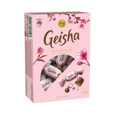 "Geisha" конфеты из молочного шоколада с ореховой начинкой из фундука 150 гр