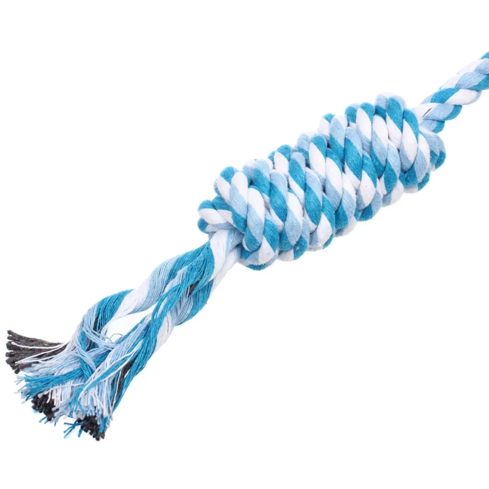 Игрушка - канат для собак мелких и средних пород «НЕСКУЧАЙКА», цвет синий/голубой, 47см