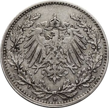 1/2 марки 1906 Германская империя "D"
