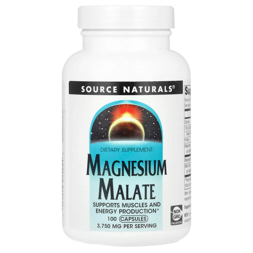 Source Naturals, Малат магния, 100 капсул (625 мг на капсулу)
