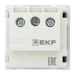 Розетка 45х45 с зазем,, с защ, шторками, 90 градусов, черная, матовая EKF