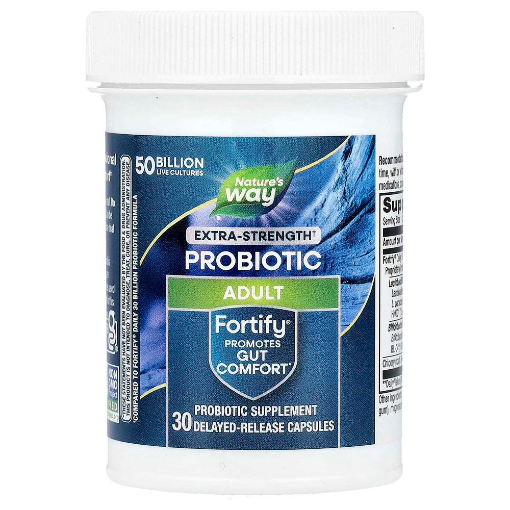 Nature's Way, Fortify®, пробиотик, для взрослых, с повышенной силой действия, 50 млрд, 30 капсул с отсроченным высвобождением