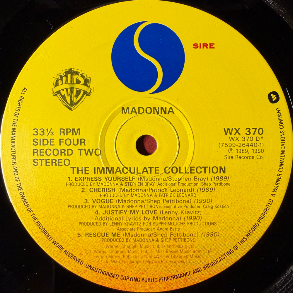 Madonna ‎– The Immaculate Collection 2LP (Англия 1990г.)Т