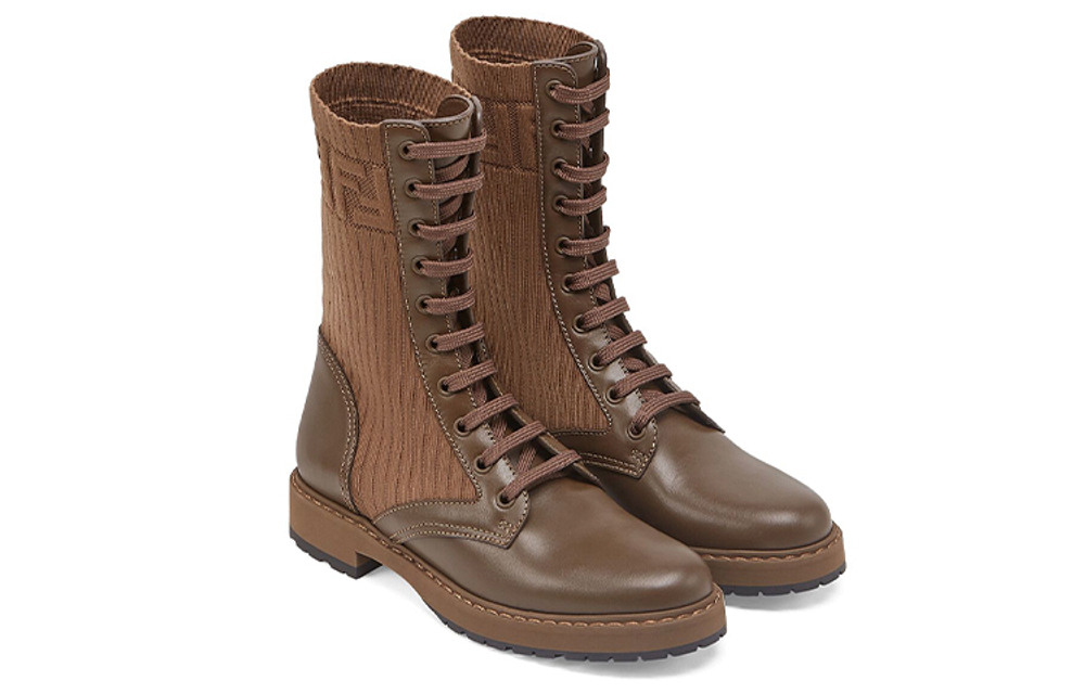 FENDI Women"s FF Rockoko Biker Boot "Brown"