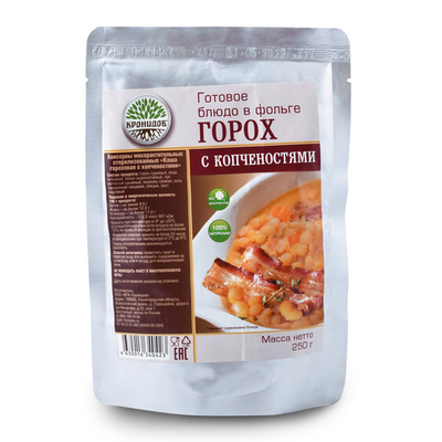 Готовое блюдо "Каша гороховая с копченостями" 250 г. (Кронидов)