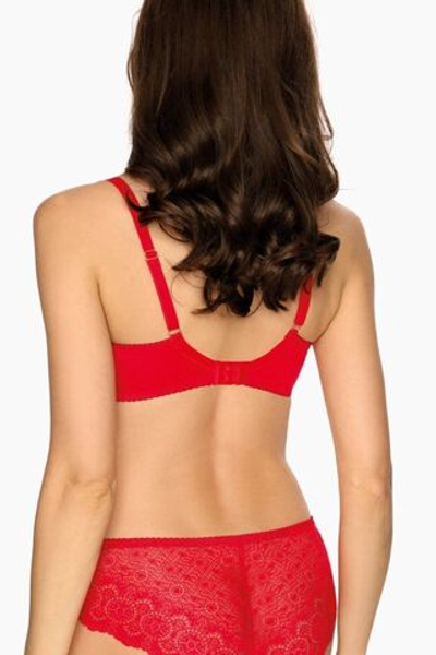 Бюстгальтер на косточках с шитыми чашками на тонком поролоне (Размер: 90D) (Цвет: красный)
