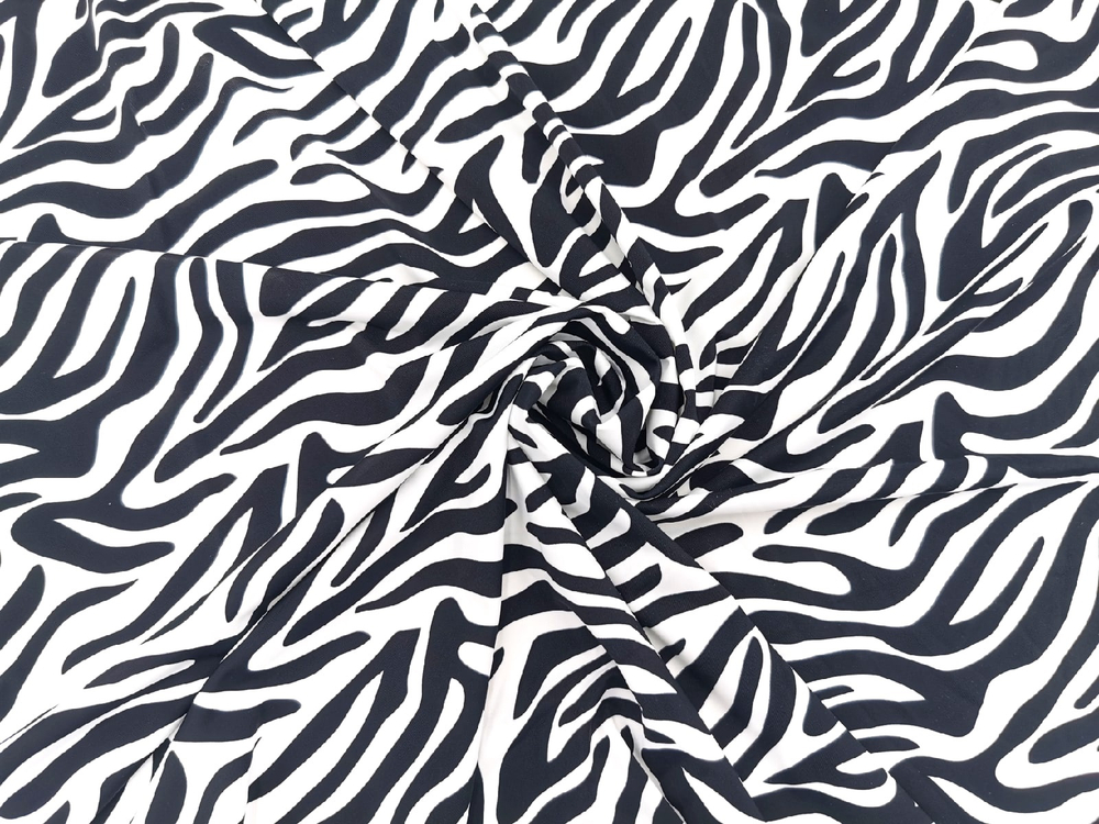 Микрофибра, принт, зебра, белый и черный(Арт: MPR-004)