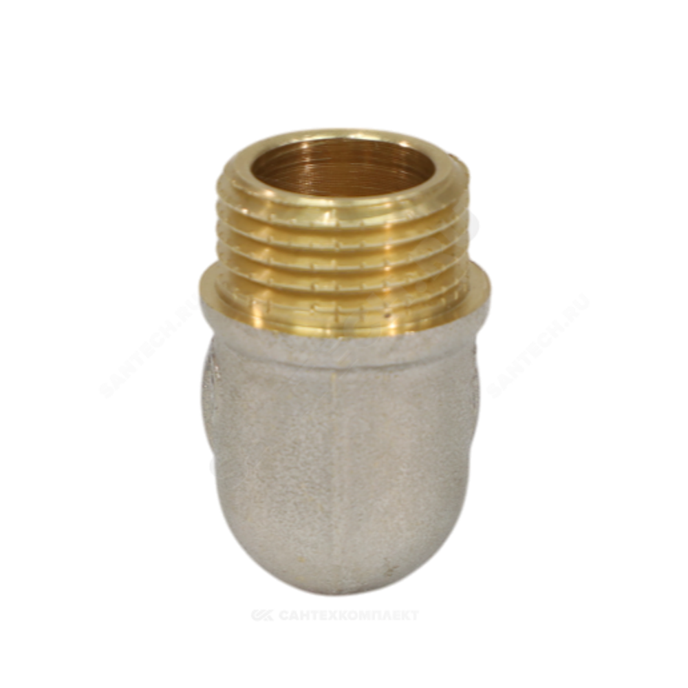 Угольник латунь никель Ду 15 (1/2") НР/НР 9003 ГОСТ 32585-2013 Aquasfera 9003-01