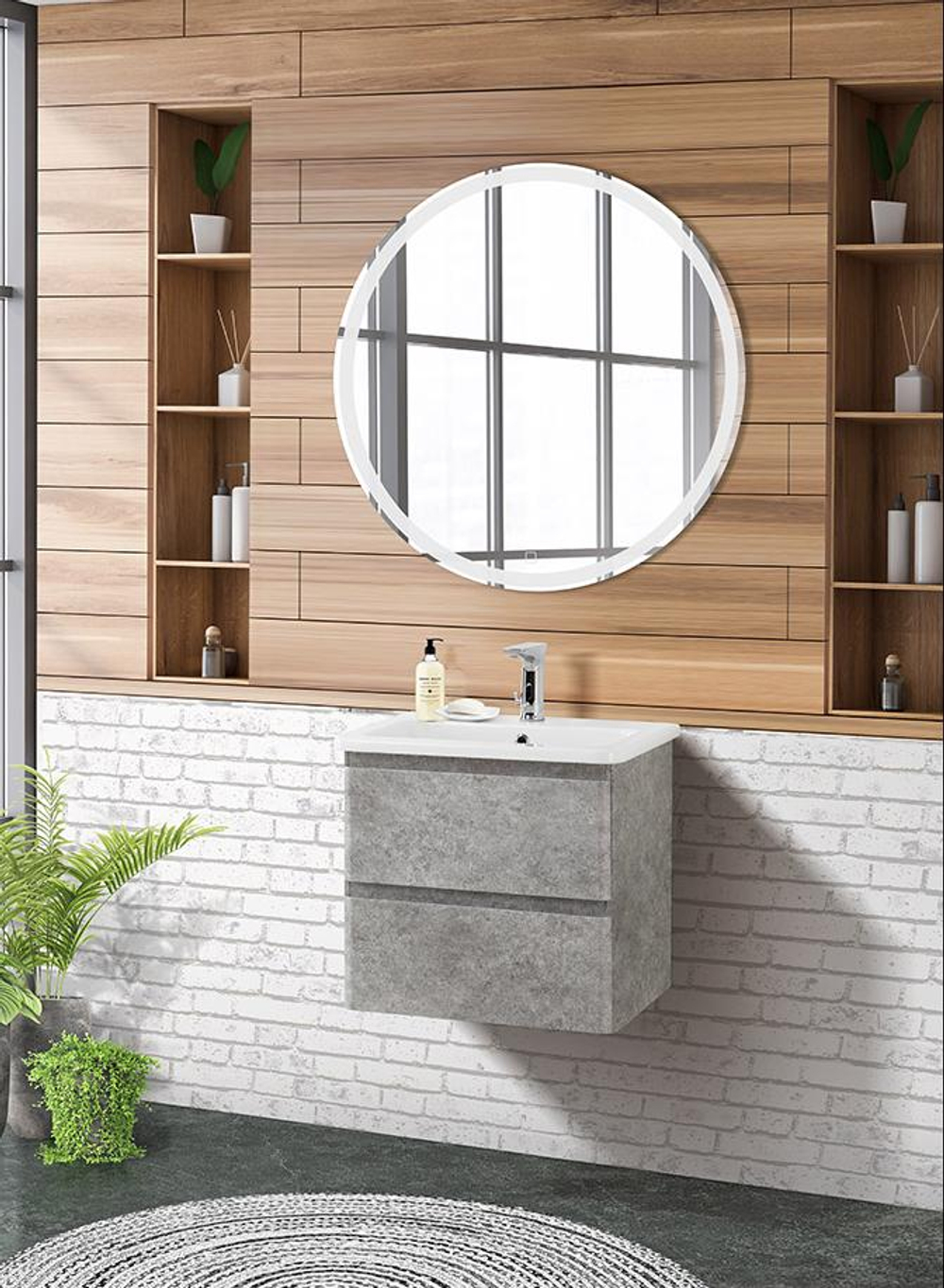 Тумба подвесная с керамической раковиной BelBagno ALBANO-CER-600-2C-SO-CVG