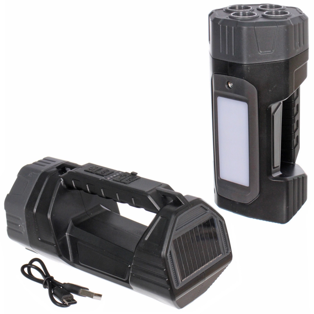 Фонарь ручной 6 режимов 4LED+COB, аккумуляторная батарея 1800mAh USB JB2680