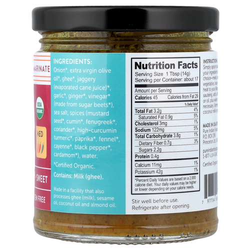 Pure Indian Foods, Мадрас карри, средний вкус, 241 г (8,5 унции)