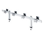 ErgoFount TBBS-800C Настольное крепление back-to-back для 8 мониторов диагональю до 24'' конфигурации 1х4 с зажимом к столу типа "С". Цвет - серебристый