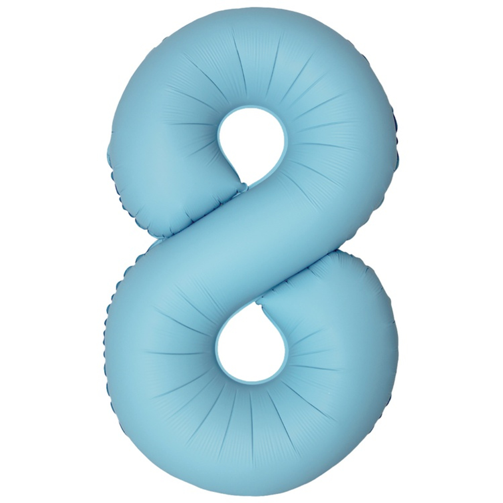 Шар фольгированный Цифра 8 101 см (Голубой)