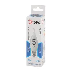 Лампочка светодиодная ЭРА STD LED BXS-5W-840-E14 E14 / Е14 5Вт свеча на ветру нейтральный белый свет | Лампы cветодиодные Свеча (B/C)