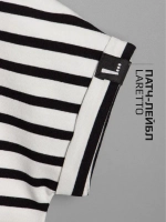 Черно-белый костюм для девочки на лето в полоску