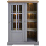 Шкаф-витрина деревянная Лэйквью 103х41х139 см, сервант с 2 раздвижными дверями из массива сосны