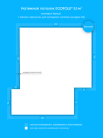 Натяжные потолки: 5.1 м2, 4 м2