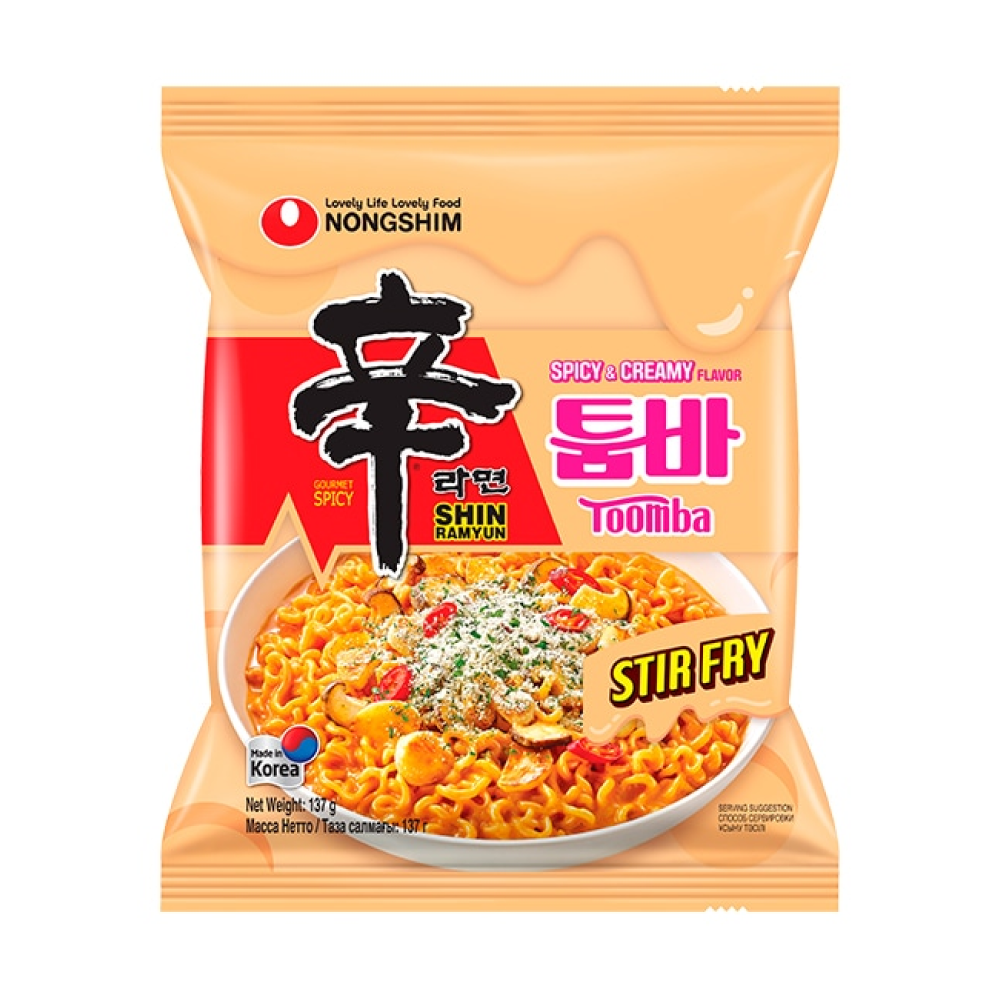 Лапша с острым сырно-сливочным вкусом Toomba Nongshim, 137 г
