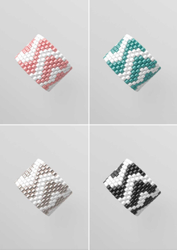 Схема кольца из бисера, узор PEYOTE, мозаичное плетение, четный счет, узор пейот из Miyuki Delica 11/0, файл PDF, RING_356