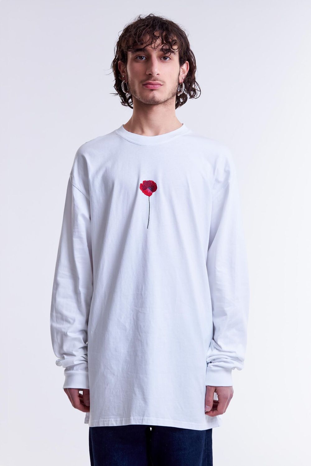 Лонгслив Гербарий Мак Белый