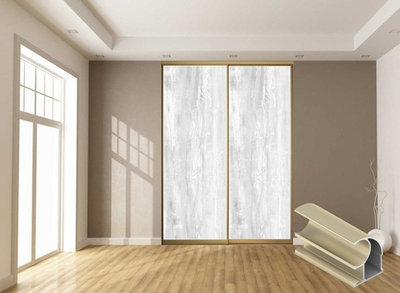 Дверь-купе 2850*600(700,800,900) мм, золото матовое, Бетон Пайн белый LAMARTY