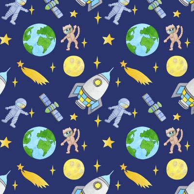 Космос на синем фоне