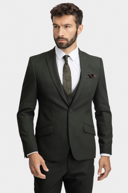 Мужской классический костюм (темно-зеленый) В54