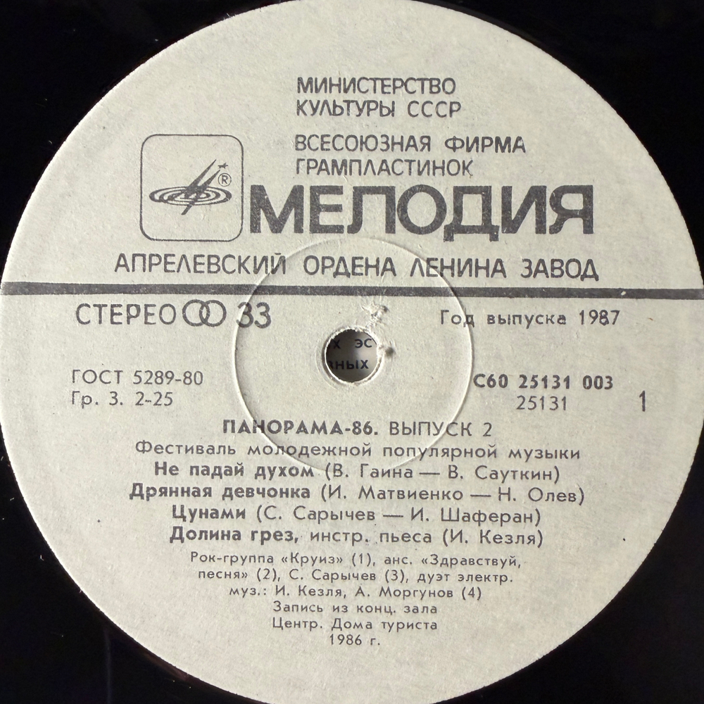 Виниловая пластинка Сборник – Панорама-86. Выпуск 2. (Мелодия) LP
