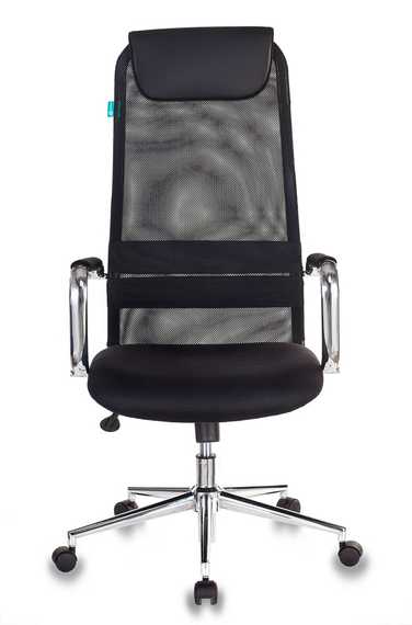 Кресло руководителя Бюрократ KB-9N черный TW-01 TW-11 сетка/ткань с подголов. крестов. металл хром