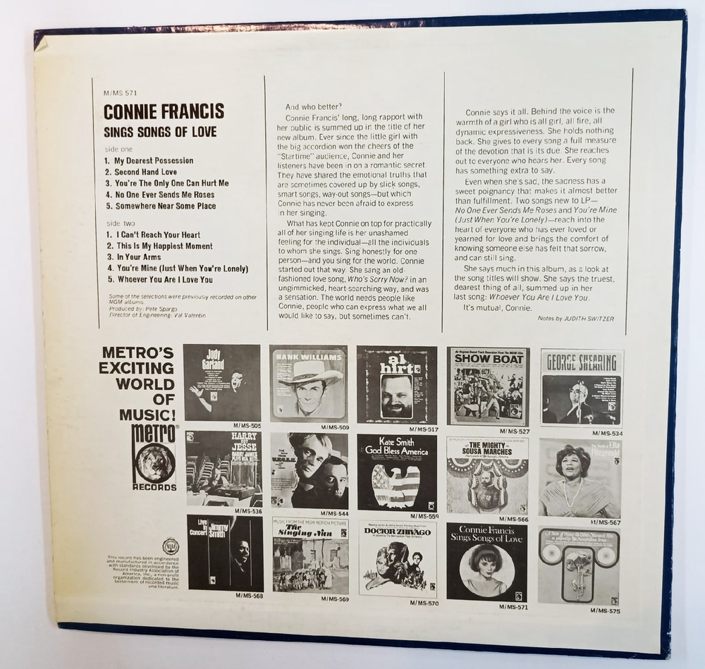 Connie Francis Sings Songs Of Love (US 1966)
