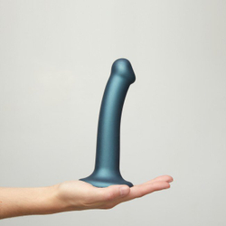 Гибкий фаллоимитатор Strap-on-me DILDO MONO DENSITE Синий Металлик размер Medium
