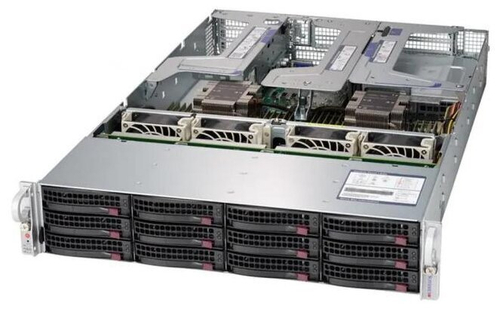 Сервер Supermicro SuperServer 6029U-TR4 без процессора/без ОЗУ/без накопителей/количество отсеков 3.5" hot swap: 12/1000 Вт/LAN 1 Гбит/c
