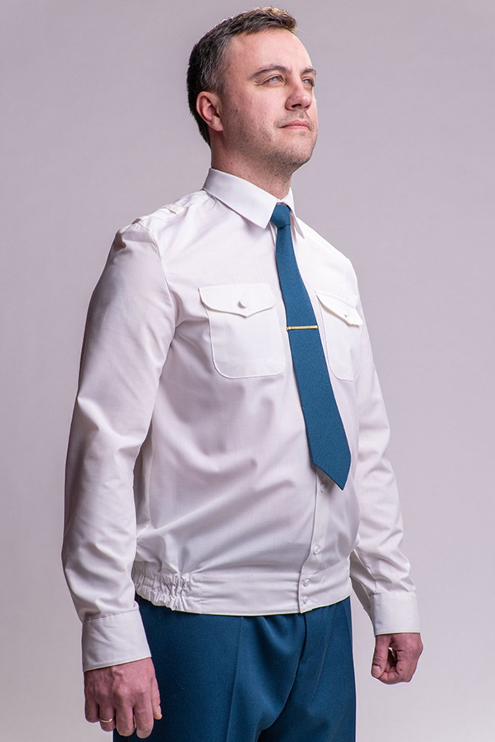 Рубашка МЧС мужская белая, длинный рукав