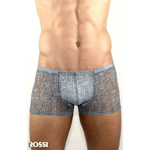 Мужские трусы боксеры прозрачны серые с рисунком змеиной чешуи Romeo Rossi Snake Grey Boxer 1RR00215