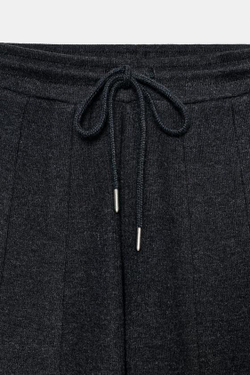 ZARA БРЮКИ BALLOON ИЗ МЯГКОЙ ТКАНИ В РУБЧИК, ТЕМНО-СЕРЫЙ