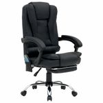 Кресло офисное CROMEX (КРОМЕКС) "Lounge MS-007", подножка, 6 массажных модулей, экокожа, черное, 532960