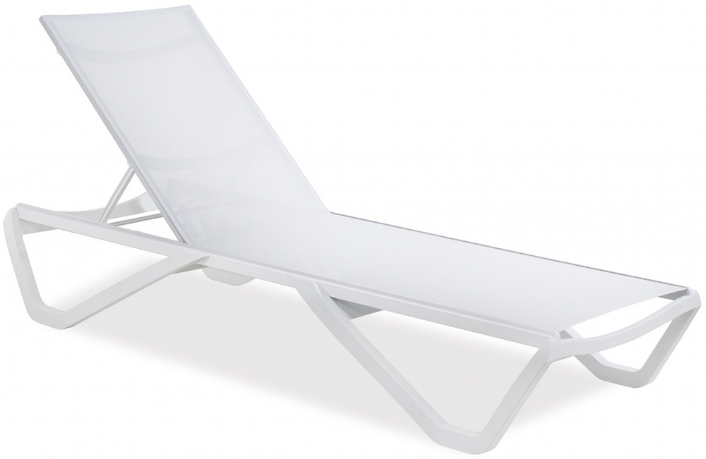 Шезлонг-лежак металлический Papatya Wave Paint, белый