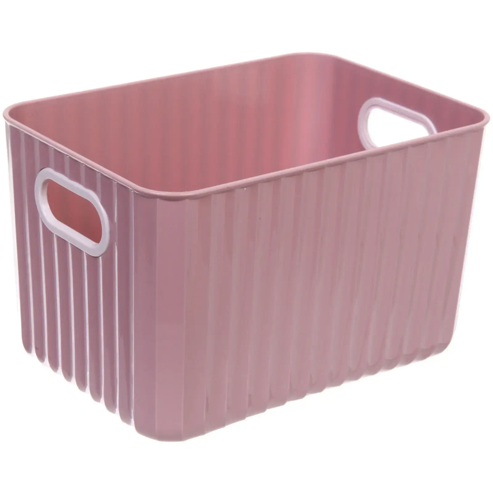 Контейнер для хранения с крышкой «ЛЕНАР», цвет пудровый, 26*18,5*16,2см (лейбл Селфи)