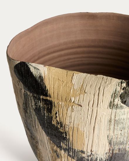 Коричневая керамическая ваза Dirva, 38 см