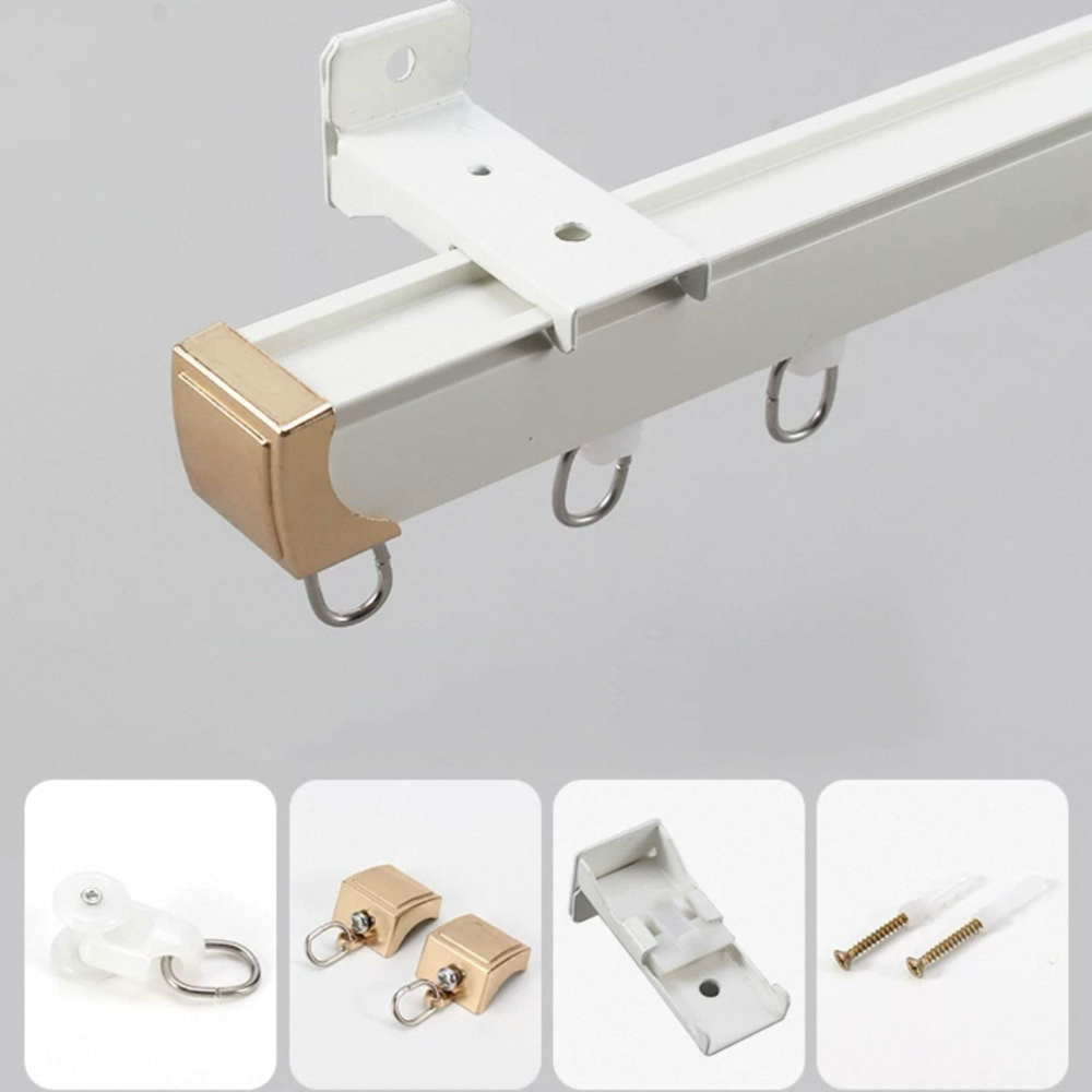 Карниз для штор, алюминиевый, потолочный и настенный монтаж