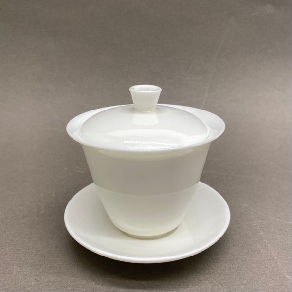 Гайвань, белая, фарфор, высокая, 130мл