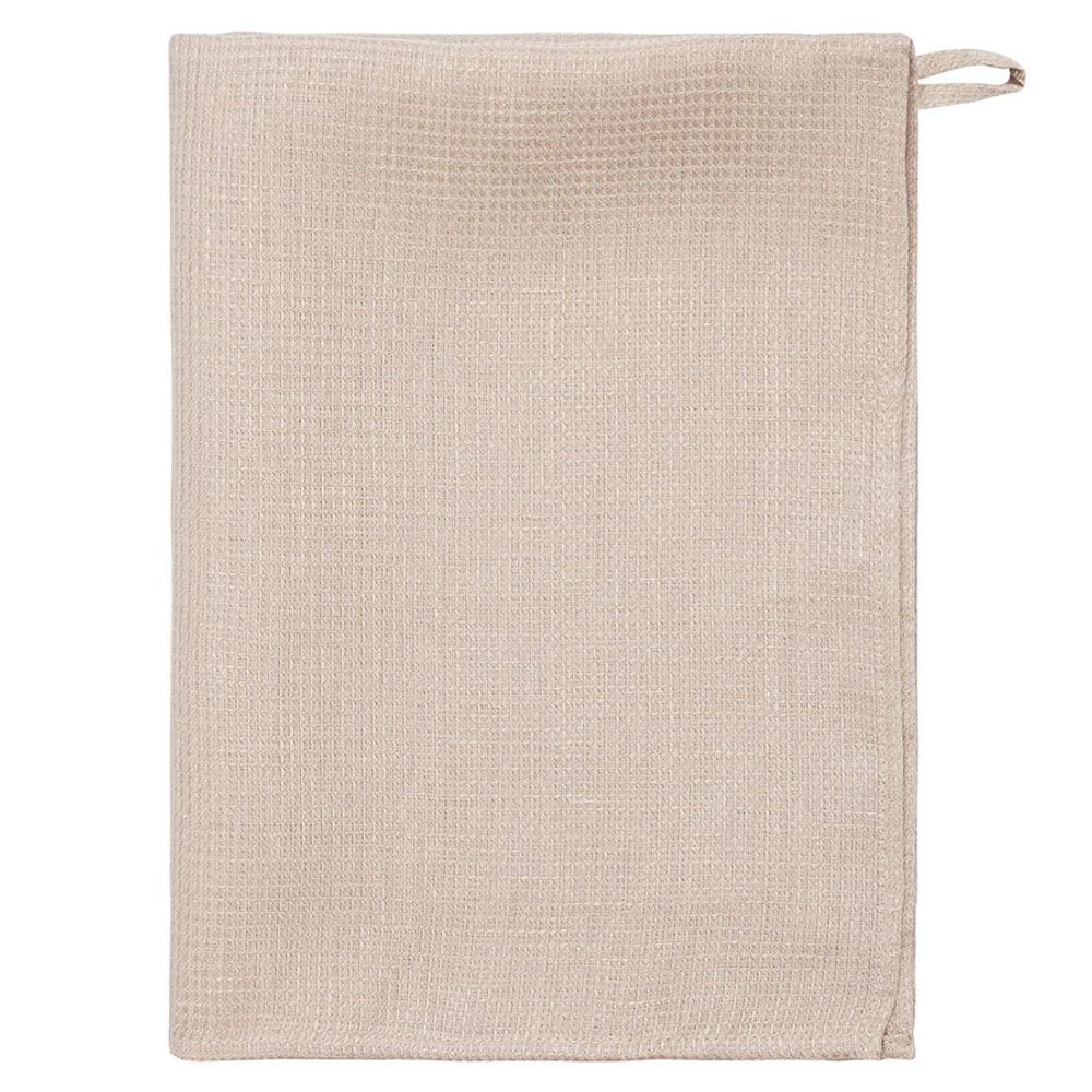 Набор из двух вафельных полотенец изо льна бежевого цвета из коллекции Essential, 50х70 см