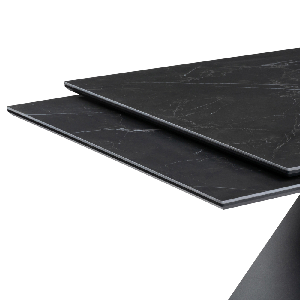 Керамический стол Woodville Ноттингем 160(220)х90х79 черный мрамор, черный