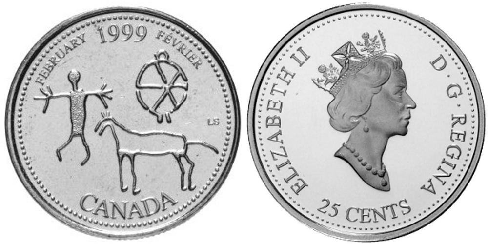 Канада 25 центов, 1999 Февраль 1999, Запечатленные в камне