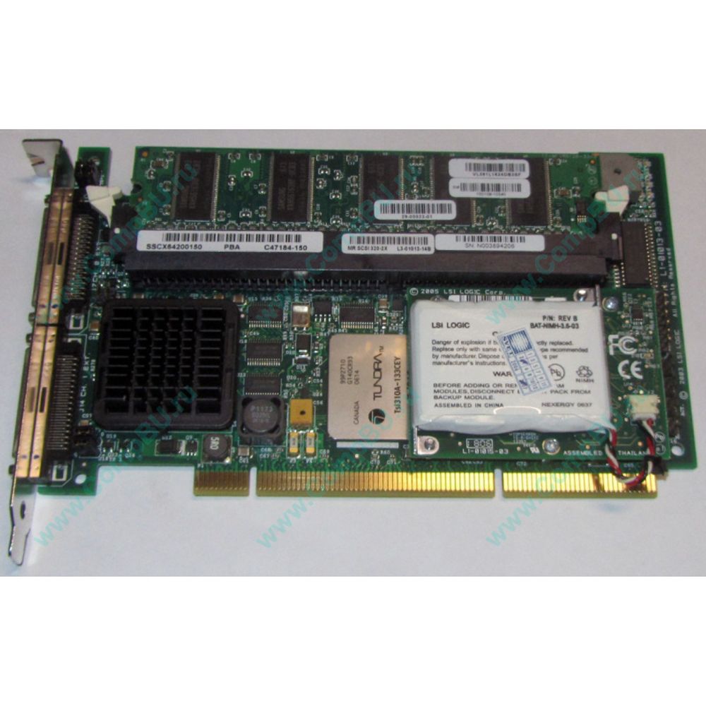 Контроллер Intel MegaRAID SCSI 320-2x LSI53C1030/ XScale IOP321 128Mb(256Mb) Int-2x68Pin Ext-2x68Pin RAID50 UW320SCSI PCI-X C47184-150