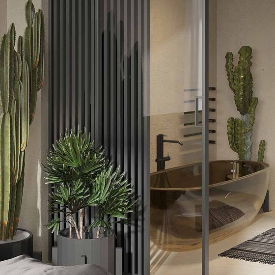 Алюминиевая стеклянная перегородка Классическая №1 + №11 серая ночь стекло прозрачное