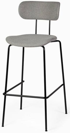 Барный стул Pedigree металлический сиденье серая ткань